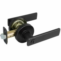 Defiant Westwood Matte Black Bed/Bath Door Handle with Round Rose -Barton Kramer Shop defiant privacy door handles lp1xk01c 44 1000