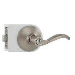 Defiant Naples Satin Nickel Bed/Bath Privacy Door Handle -Barton Kramer Shop defiant privacy door handles lyex201b 4f 1000