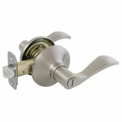 Defiant Naples Satin Nickel Bed/Bath Privacy Door Handle -Barton Kramer Shop defiant privacy door handles lyex201b 76 1000