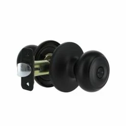 Defiant Hartford Matte Black Bed/Bath Door Knob -Barton Kramer Shop defiant privacy door knobs 32tgx910b 44 1000