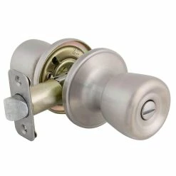 Defiant Simple Series Bell Stainless Steel Bed and Bath Door Knob -Barton Kramer Shop defiant privacy door knobs evtr610b 44 1000