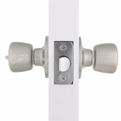 Defiant Simple Series Bell Stainless Steel Bed and Bath Door Knob -Barton Kramer Shop defiant privacy door knobs evtr610b 4f 1000