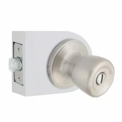 Defiant Simple Series Bell Stainless Steel Bed and Bath Door Knob -Barton Kramer Shop defiant privacy door knobs evtr610b c3 1000