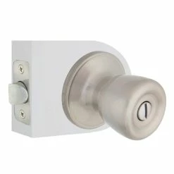 Defiant Simple Series Bell Satin Nickel Bed and Bath Door Knob -Barton Kramer Shop defiant privacy door knobs evtrx210b c3 1000