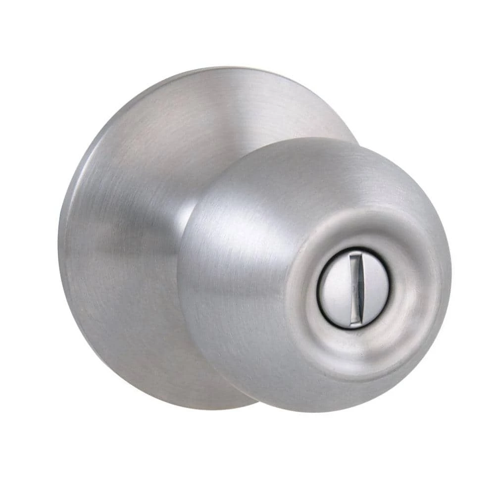 Defiant Saturn Stainless Steel Bed/Bath Privacy Door Knob 3 Defiant Saturn Stainless Steel Bed/Bath Privacy Door Knob