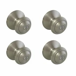 Defiant Madrid Satin Nickel Bed and Bath Door Knob (4-Pack)