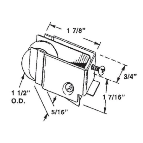 Barton Kramer Patio Door Roller Assembly for Lumidor Sliding Glass Door 4 Barton Kramer Patio Door Roller Assembly for Lumidor Sliding Glass Door - Image 2